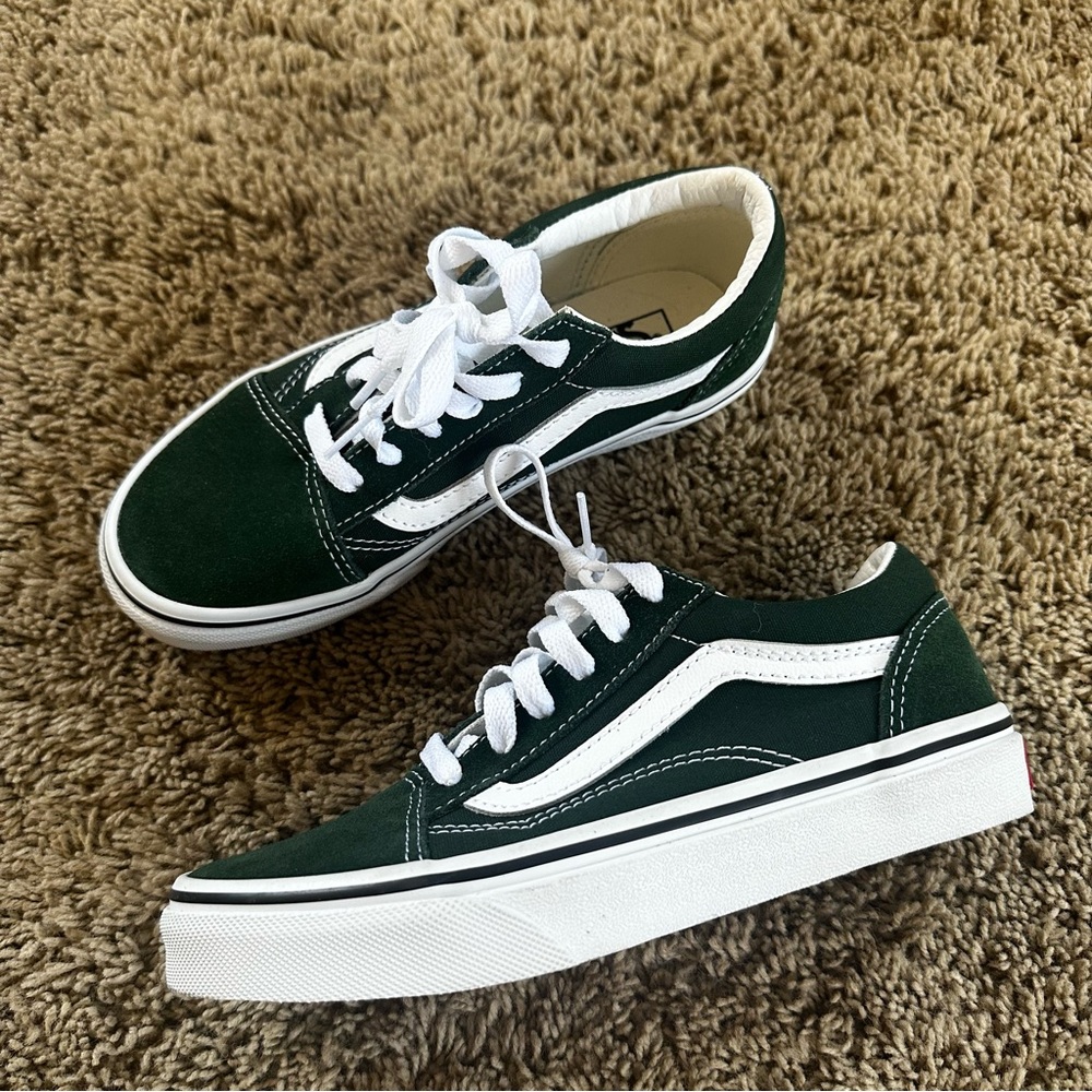 Vans old skool Kids Green Sneakers size 3 - Picture 8 of 10
